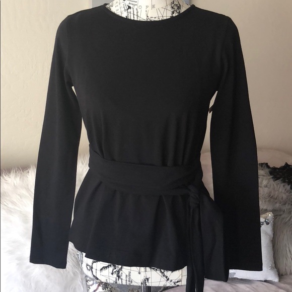 J. Crew Belted Cross Top w/Open Slit Back, NWT - Picture 3 of 7